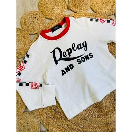 T-shirt in Cotone Bambino - Stile Motociclista Replay T-shirt in Cotone Bambino - Stile Motociclista Replay