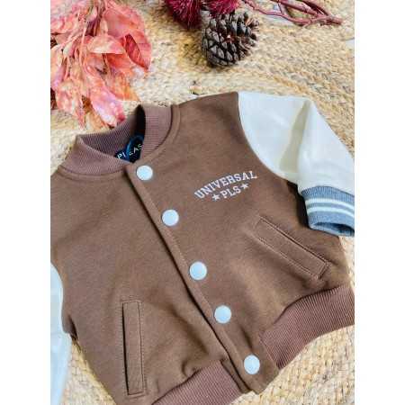 Giacca neonato college in cotone garzato | Elegante e Comoda