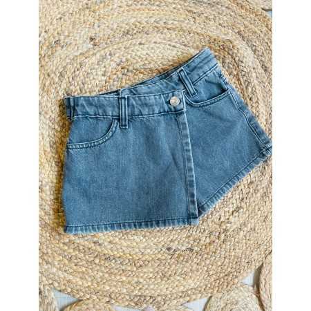 Short in Denim Grigio per Bambina | Comfort e Stile Short in Denim Grigio per Bambina | Comfort e Stile