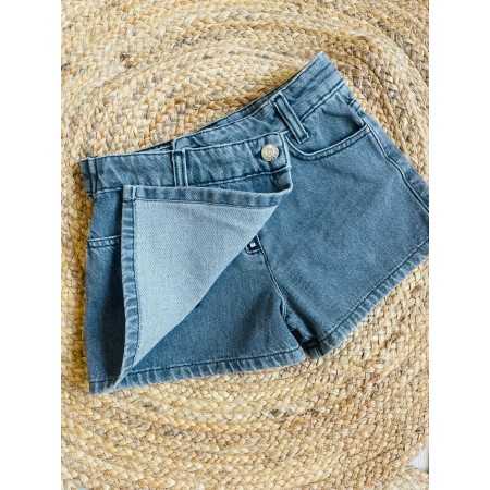 Short in Denim Grigio per Bambina | Comfort e Stile Short in Denim Grigio per Bambina | Comfort e Stile