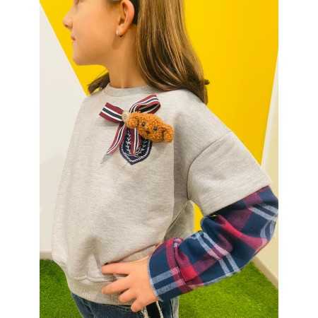 Felpa college Please grigia Felpa college Please grigia