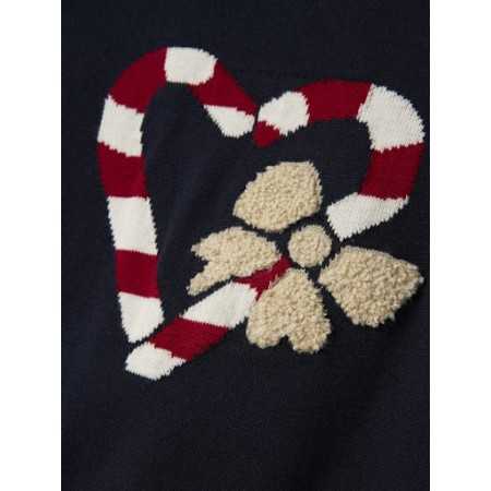 Maglioncino Natalizio Bambina - Cuore Ricamato Elegante Maglioncino Natalizio Bambina - Cuore Ricamato Elegante