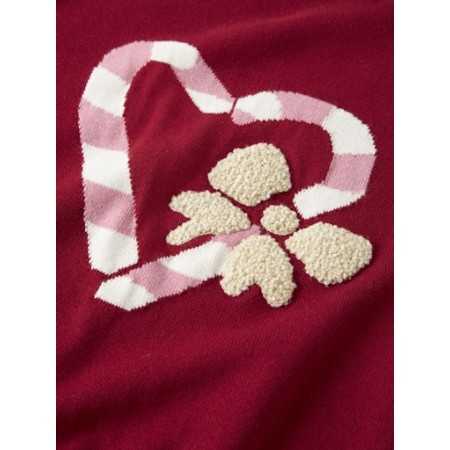 Maglioncino Natalizio Bambina - Cuore Ricamato Elegante Maglioncino Natalizio Bambina - Cuore Ricamato Elegante
