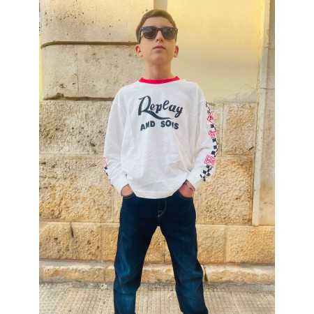 T-shirt in Cotone Bambino - Stile Motociclista Replay T-shirt in Cotone Bambino - Stile Motociclista Replay