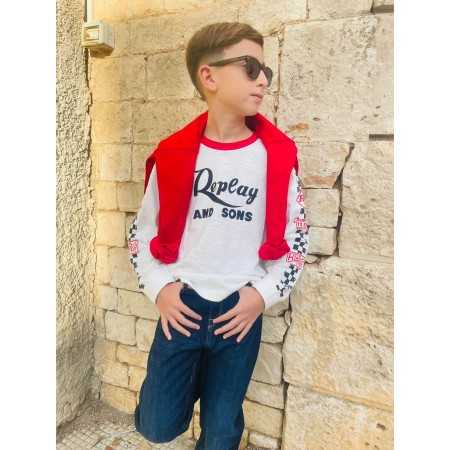T-shirt in Cotone Bambino - Stile Motociclista Replay T-shirt in Cotone Bambino - Stile Motociclista Replay