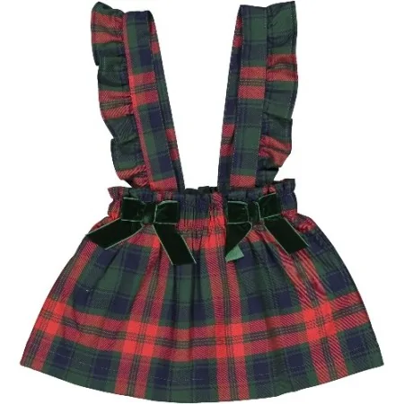 Gonna Natalizia Bambina Elegante con Bretelle