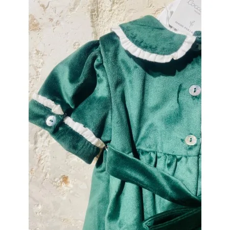 Elegante Abito Velluto Verde Bambina - Coccodè Firenze