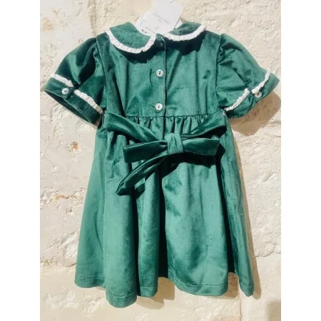 Elegante Abito Velluto Verde Bambina - Coccodè Firenze