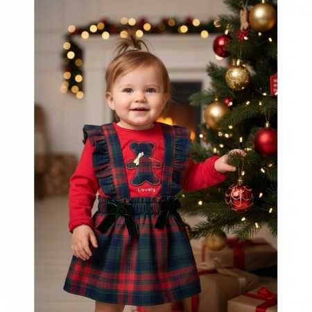 Gonna Natalizia Bambina Elegante con Bretelle
