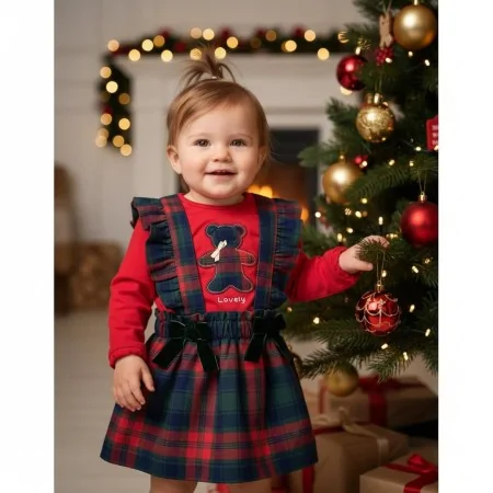Gonna Natalizia Bambina Elegante con Bretelle