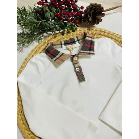 Polo Bambino Caldo Cotone Tartan - Eleganza e Comfort Polo Bambino Caldo Cotone Tartan - Eleganza e Comfort