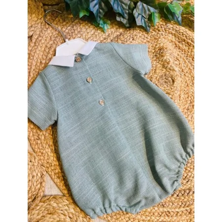 Pagliaccetto Neonato in Misto Lino - Eleganza e Comfort Pagliaccetto Neonato in Misto Lino - Eleganza e Comfort
