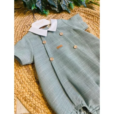 Pagliaccetto Neonato in Misto Lino - Eleganza e Comfort Pagliaccetto Neonato in Misto Lino - Eleganza e Comfort