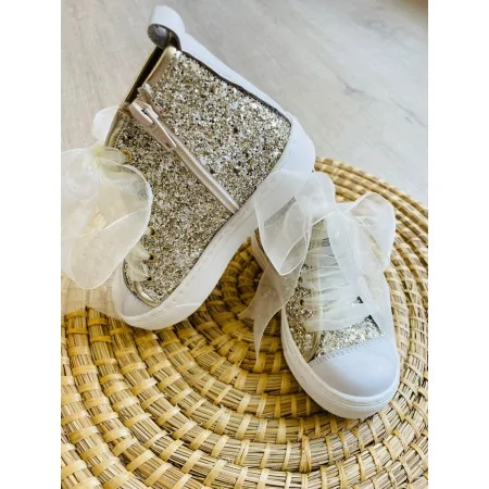 Sneakers Glitter Dorate Bambina | Eleganza e Comfort