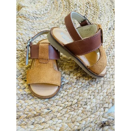 Sandalo in Pelle e Camoscio Bambino - Comodità e Stile