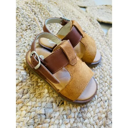 Sandalo in Pelle e Camoscio Bambino - Comodità e Stile
