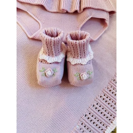 Completino Quattro Pezzi Neonata - Made in Italy Elegante Completino Quattro Pezzi Neonata - Made in Italy Elegante