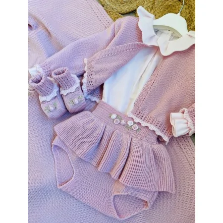 Completino Quattro Pezzi Neonata - Made in Italy Elegante