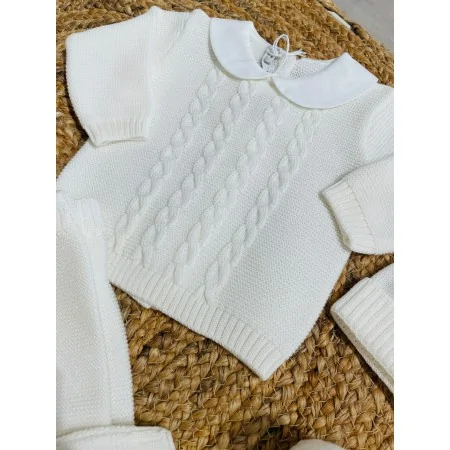 Set Nascita Treccia in Pura Lana Unisex - Elegante e Comodo
