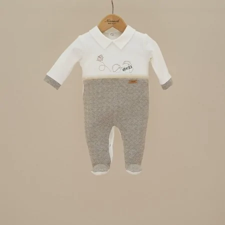 Tutina Caldo Cotone Neonato - Riccio Ricamato, Made in Italy