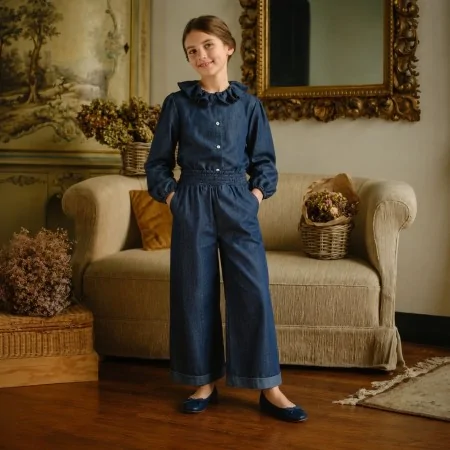 Camicia Bimba Colletto Volant - Eleganza e Comfort