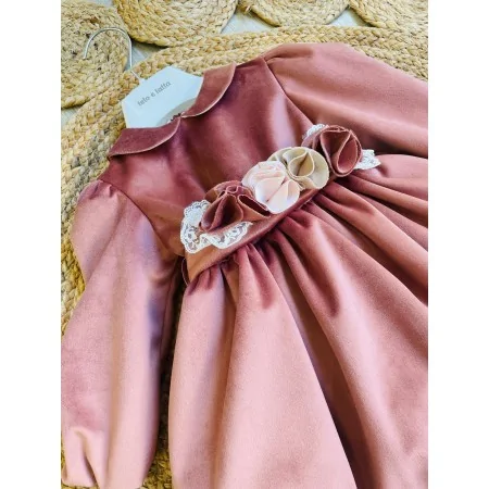 Abito Elegante Neonata in Velluto | Made in Italy Abito Elegante Neonata in Velluto | Made in Italy