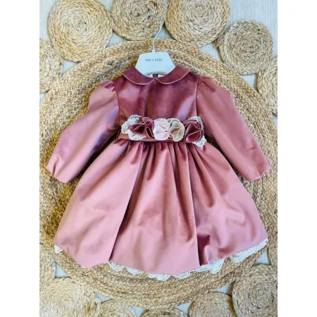 Abito Elegante Neonata in Velluto | Made in Italy