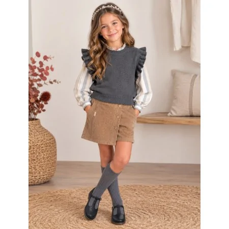 Shorts-Gonna Bambina in Velluto a Coste | Nuvolè