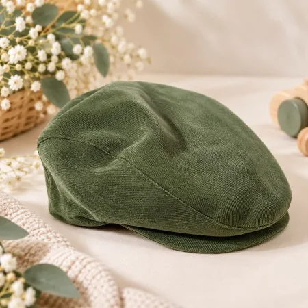 Coppola Neonato Velluto Verde Oliva | Nuvolè