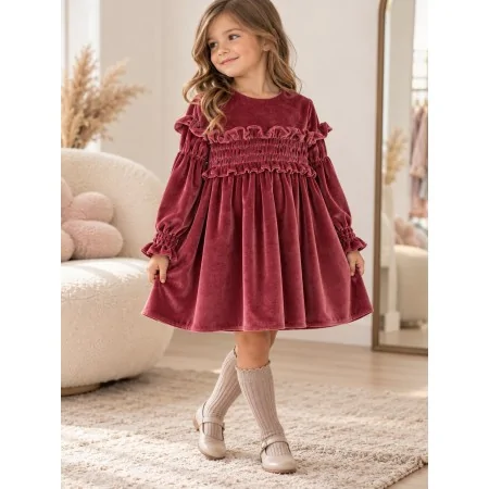 Abito Bambina Velluto Rosa Malva - Eleganza e Comfort