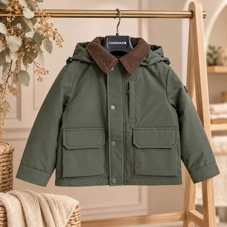 Giubbotto Canadian Bambino Verde Oliva | Idrorepellente