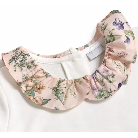 T-shirt Bambina Caldo Cotone Colletto Liberty | Nuvolè T-shirt Bambina Caldo Cotone Colletto Liberty | Nuvolè