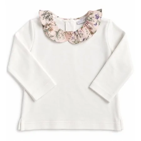 T-shirt Bambina Caldo Cotone Colletto Liberty | Nuvolè