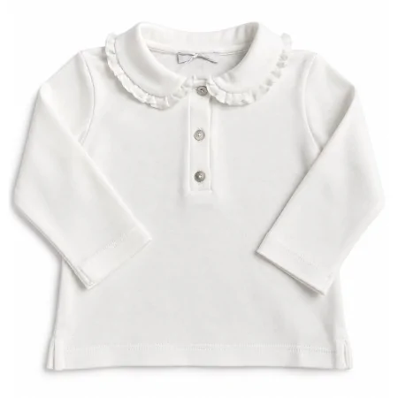 T-shirt Bambina Caldo Cotone Colletto Volant | Nuvolè