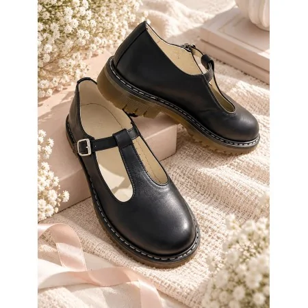 Scarpe T-Bar Bambina Vera Pelle | Nuvolè