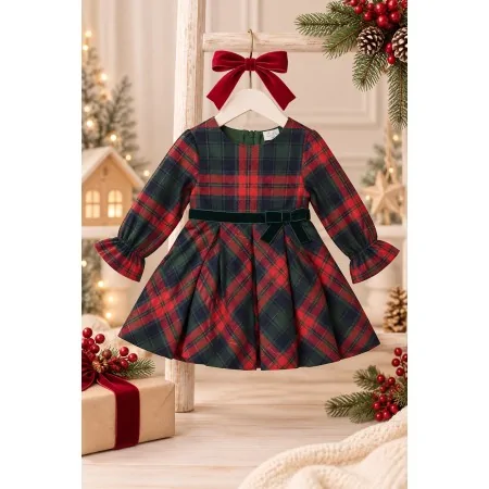 Abito Natalizio Tartan Verde - Eleganza per Bambini