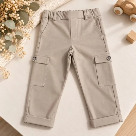 Pantaloni Cargo Bambino in Gabardina | Nuvolè